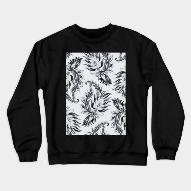 Black and white Paisley Pattern Crewneck Sweatshirt by MinnieWilks